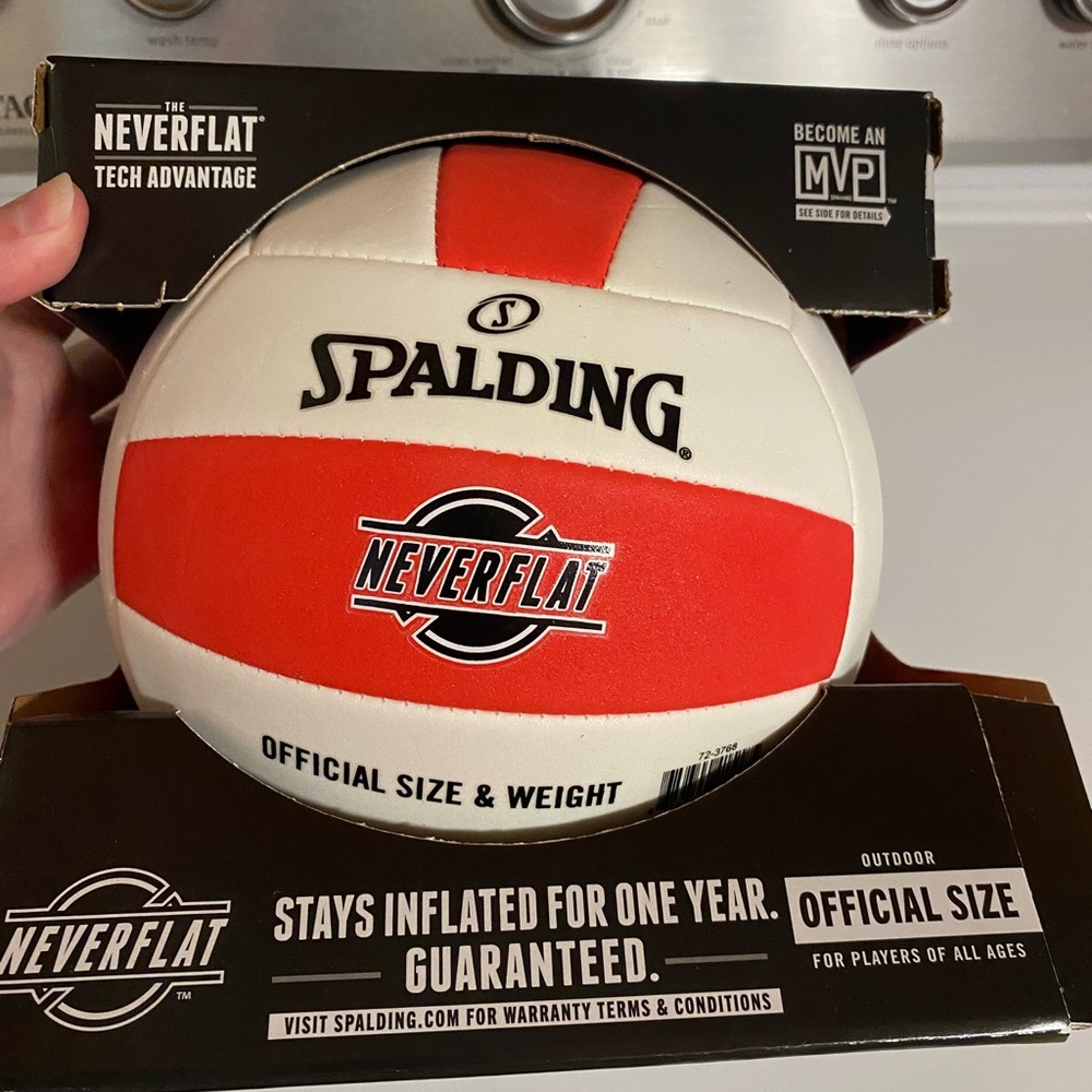 Spalding White & Red Neverflat Volleyball